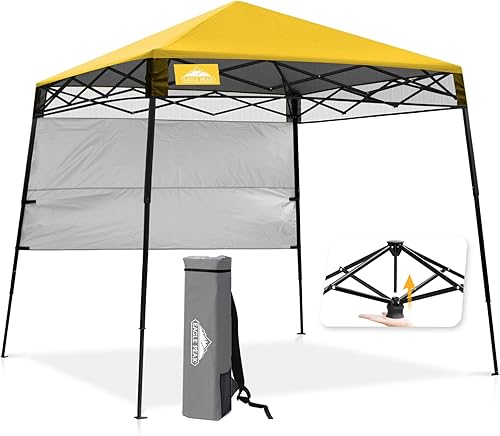 Miniatura 27 de EAGLE PEAK Tienda de campaña desplegable de 8 x 8 con pared lateral, compacta, portátil, patas inclinadas, refugio solar instantáneo para playa