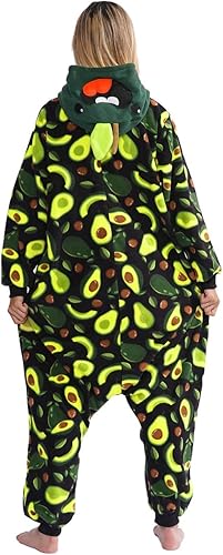 Miniatura 5 de vavalad Adult Avocado Onesie Pajamas Costume Fruit One Piece Pajamas Cosplay Jumpsuit for Women and Men
