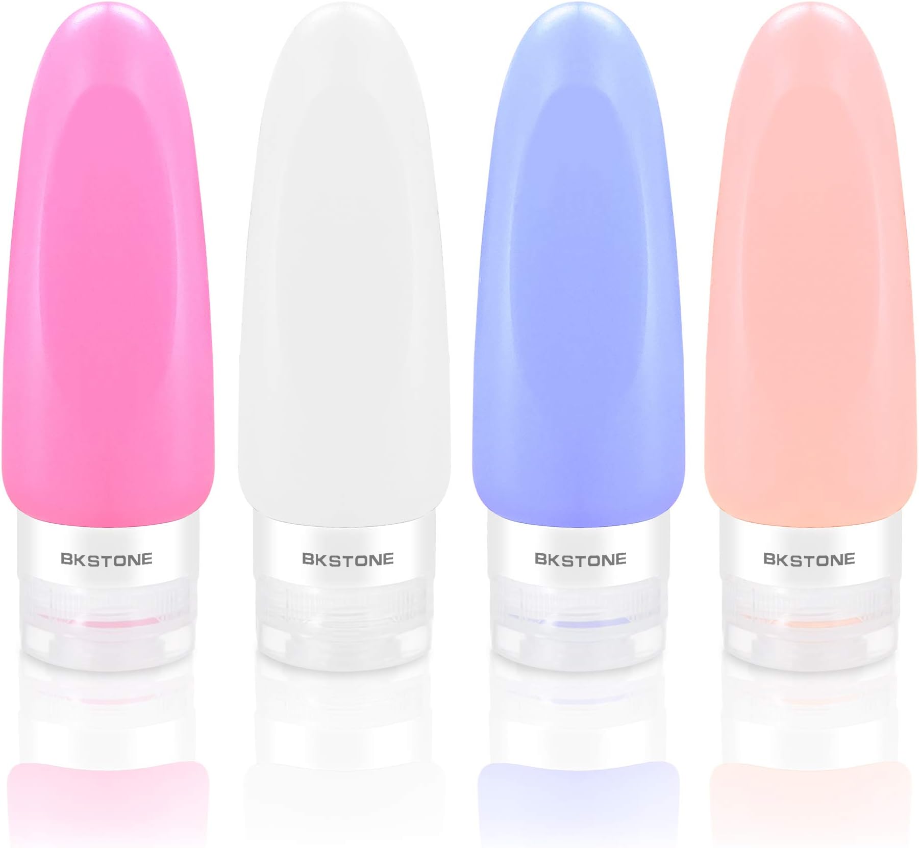 Travel Bottles, BKSTONE Leakproof Silicone Travel Containers TSA Approved,4 Pack Portable Travel Accessories for Shampoo, Toiletries, Lotion, Conditioner