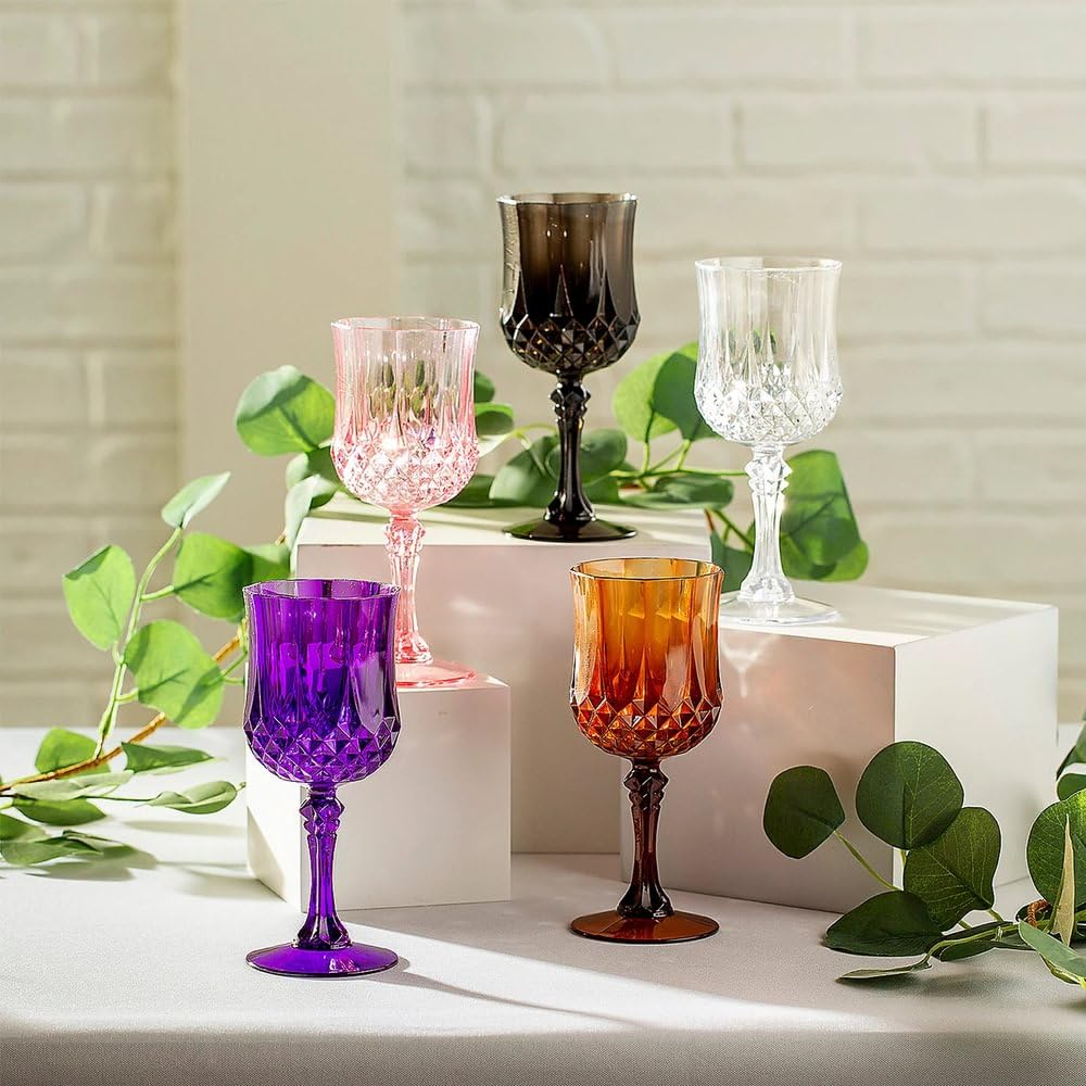 Fun Express Weingläser, Kunststoff, gemustert, Rosa, 12 Stück
