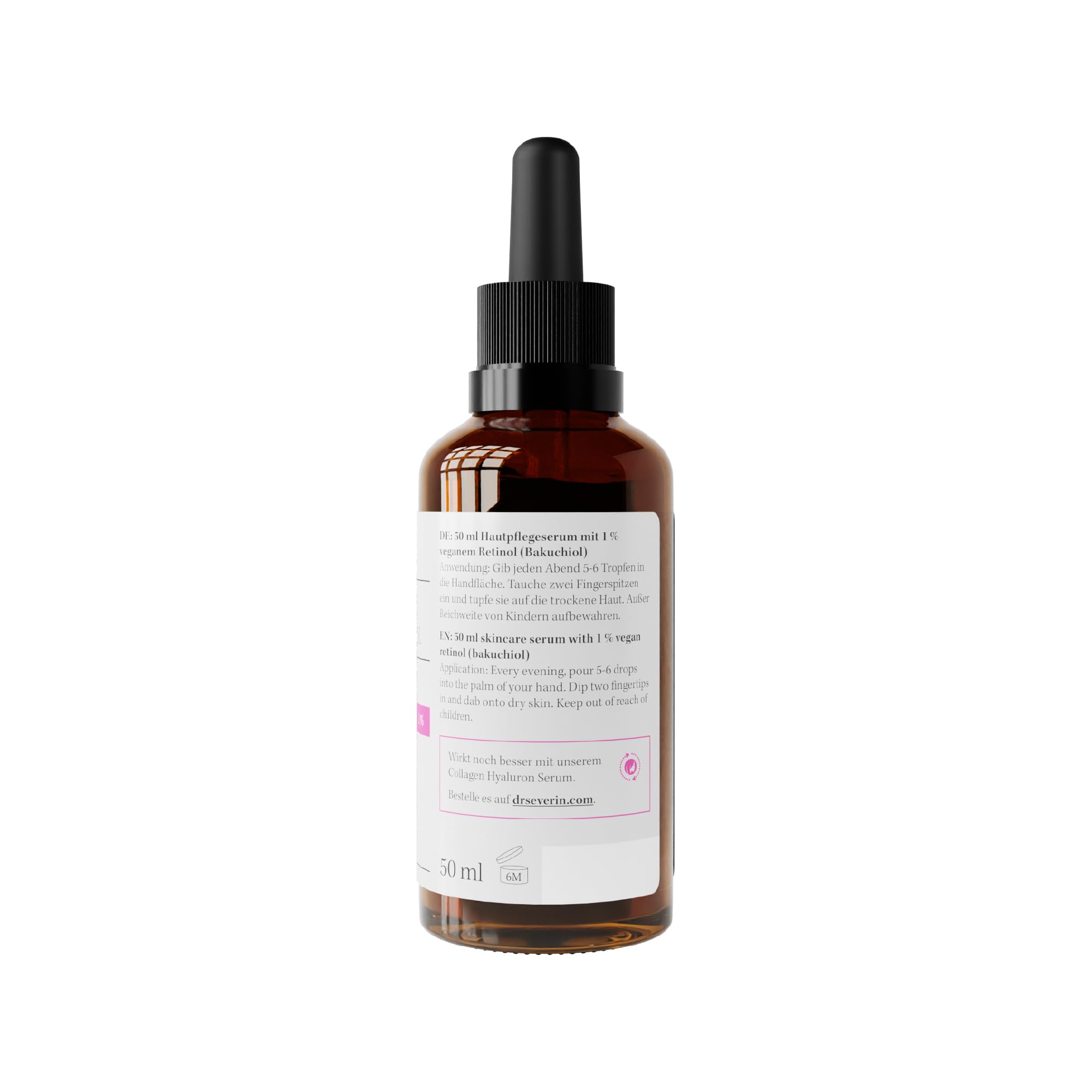 Dr. Severin 1% Bakuchiol Vegan Retinol Serum Ultra 50 ml I Gesichtsserum mit pflanzlichem Retinol, Vitamin E, Vitamin F, Marula-Öl, Avocado-Öl I Anti-Aging I minimiert feine Linien und Poren I Vegan