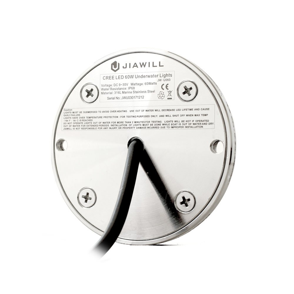 Jiawill 60W LED Surface Mount Underwater Boat Lights
