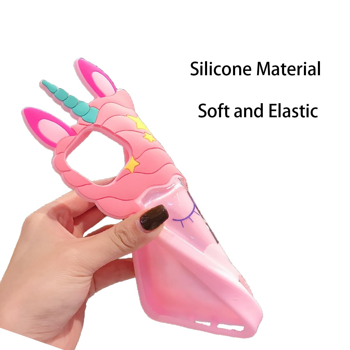 Funda de unicornio en 3D, diseño de dibujos animados de personajes Kawaii, con purpurina brillante, brillante, arena movediza, unicornio, para niños, adolescentes, niñas, mujeres, a prueba de golpes,