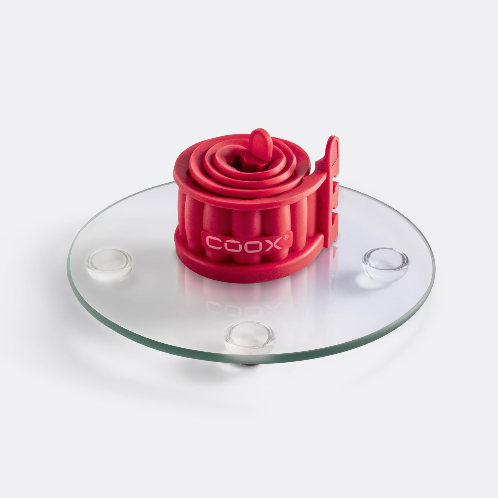 coox Molde para quiche con bandeja de cristal y patas de cristal, 18 cm (rojo), 1613301
