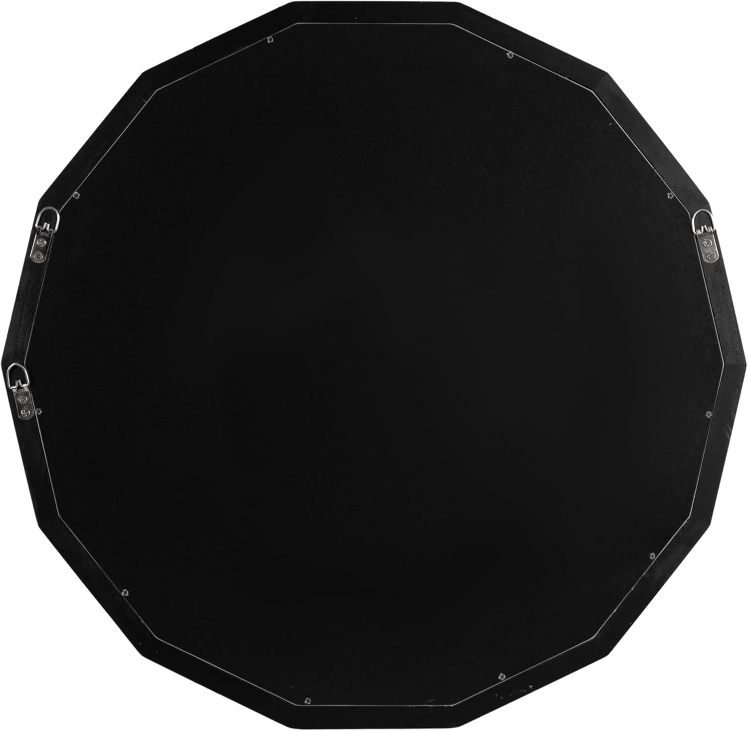 Kate and Laurel Endicott Modern Geometric Round Wall Mirror; 26 Inch Diameter; Black; Transitional Faceted Wood Circle Mirror for Use as Bathroom Mirror for Over Sink or Cute Nursery Mirror
