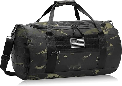 DBTAC - Bolsa táctica de gimnasio de 40 litros para hombre, bolsa de lona militar resistente con correa ajustable para gimnasio, entrenamiento,