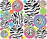 Multicolored Zebra Print Dot Wall Decals, 37 Zebra Circle / Dots Wall Stickers / Childrens Wall Decor