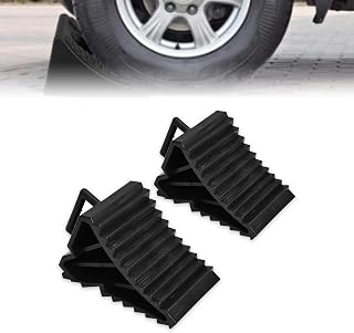 Wheel Stopper, 2pcs Car Anti-slip Block Tyre Slip Stopper Solid ABS Black Safety Wheel Alignment Block Tire Support Pad Chock Chocks Anti-slip Blocks