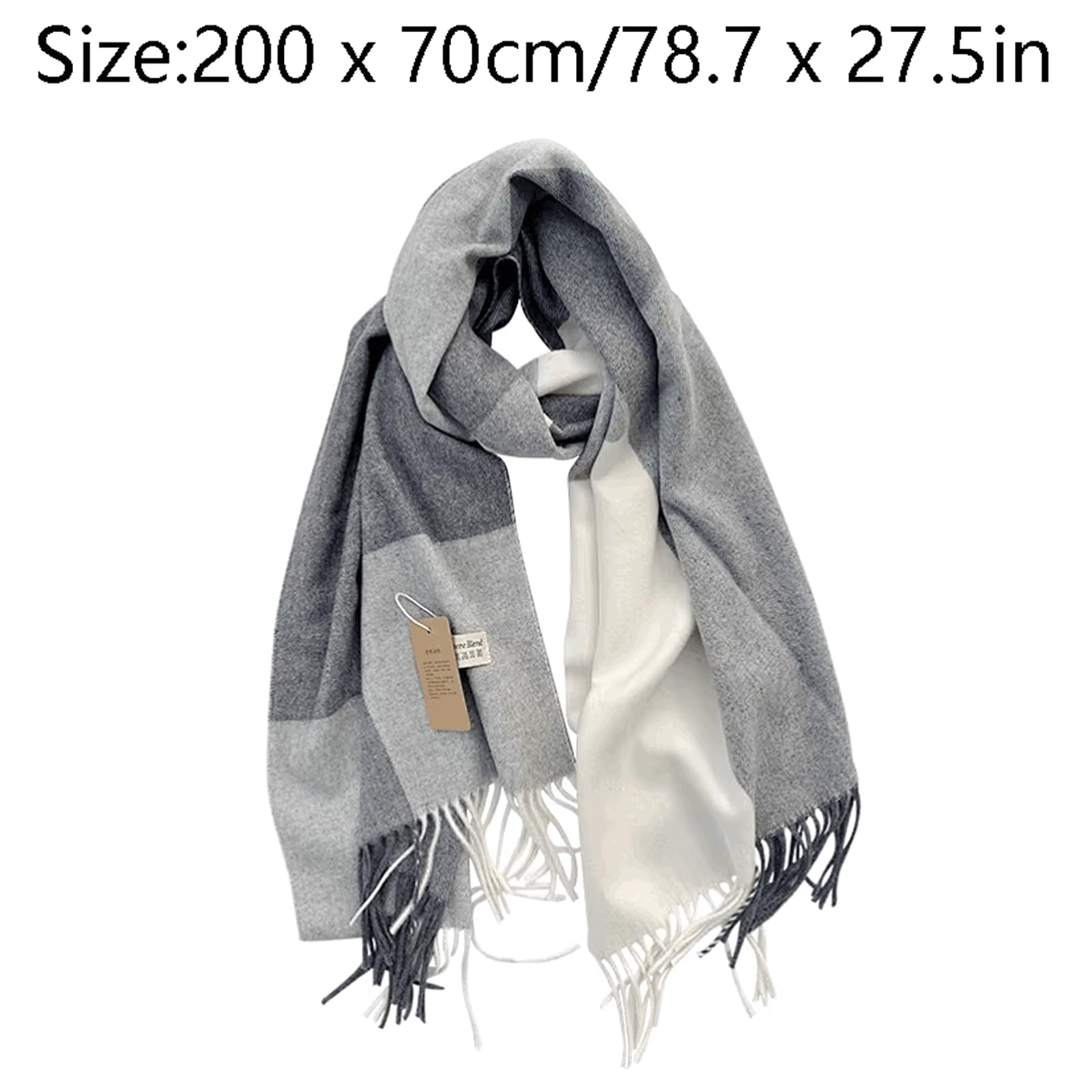Multiusos Bufanda de Mezcla de Lana, Chal cálido para Invierno, Chal a Cuadros a la Moda, Estola, Bufanda Gruesa y Suave, Bufandas para Otoño e Invierno cálido