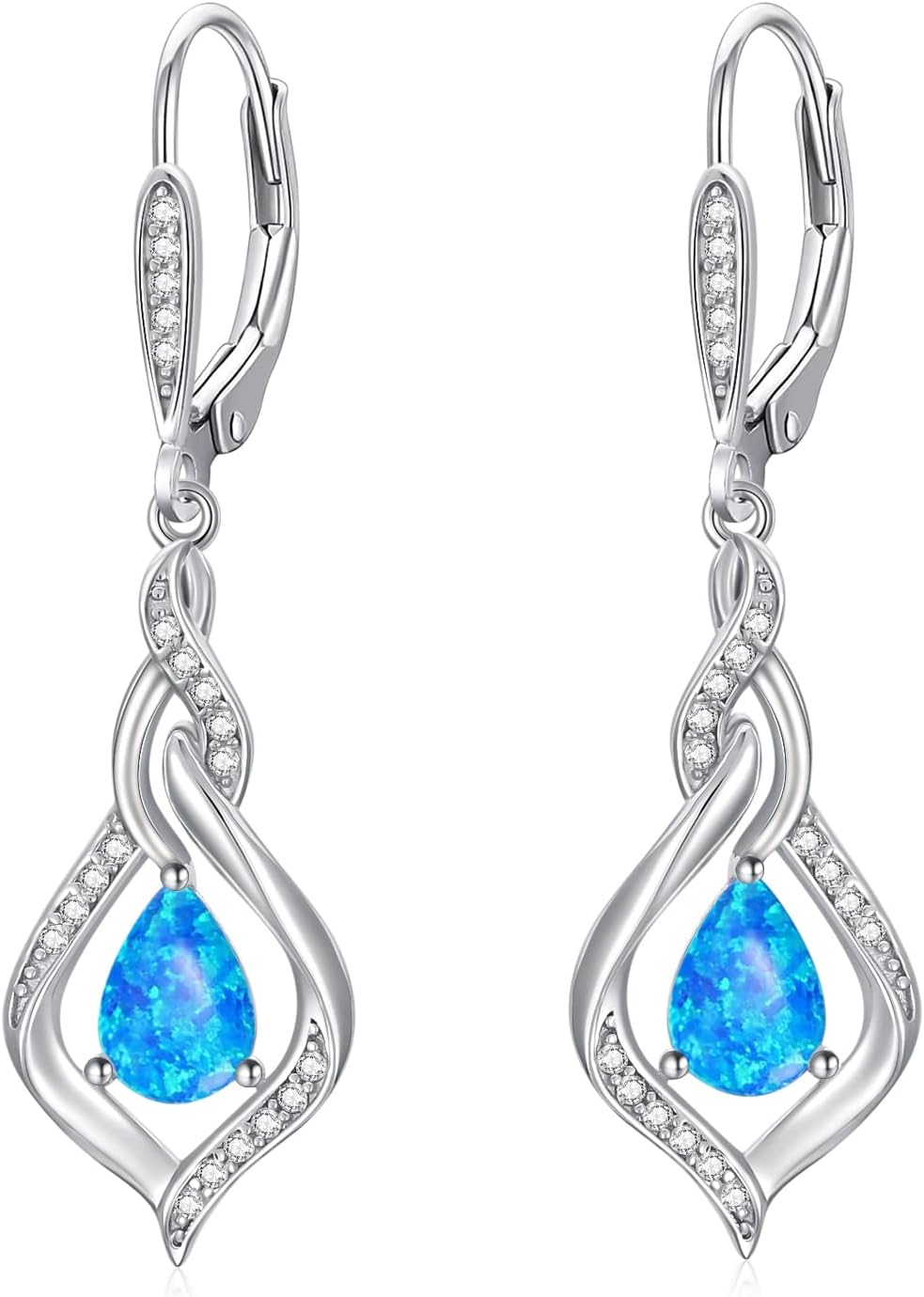 VONALA Opal Earrings Sterling Silver Infinity/Heart Opal Teardrop Earrings for Women Opal Leverback Earrings Opal Jewelry Gifts for Women Teens Girls Wife Mom Birthday VONALA Opal Earrings Sterling Silver Infinity/Heart Opal Teardrop Earrings for Women Opal Leverback Earrings Opal Jewelry Gifts for Women Teens Girls Wife Mom Birthday