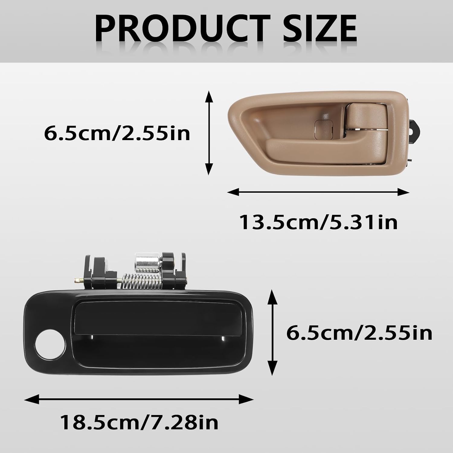 8-piece Exterior Door Handle Beige, Inner Door Handle kit Beige Fits Camry 1997-2001 Rear &Front Driver and Passenger Side Replaces 6927733020, 6921033040
