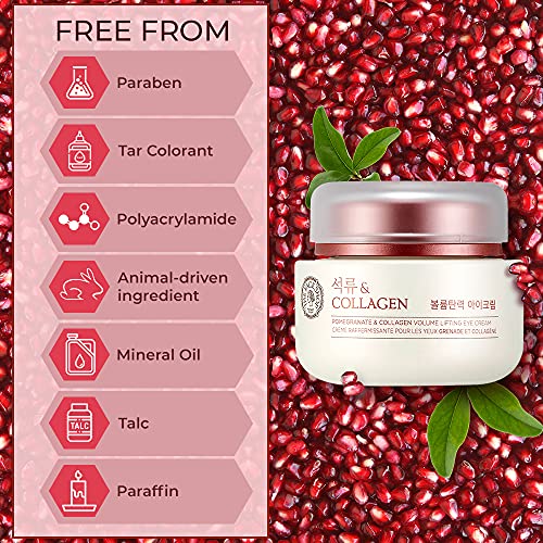 The Face Shop Pomegranate & Collagen Volume Lifting Eye Cream | Ultra-Light Eye Cream For Eye Skin Lifting, Firming & Brightening | Reduce Dark Circles | Deep Hydrating Under Eye Area, 1.69 Fl Oz #TOP7