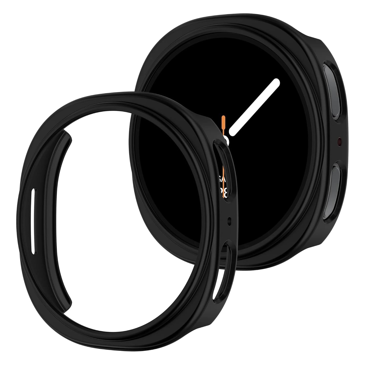 DPJ® Hard PC Bumper Case Compatible with Samsung Galaxy Watch 8 44mm, Ultra-Thin Protective Cover Frame [No Screen Protector] (Black, SAM WATCH 8 44MM)