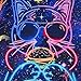 RAISEVERN Mens T-Shirts Funny Neon Cat Shirts Casual Cool Hip Hop Galaxy Space Rave Crewneck Short Sleeve Novelty Graphic Tees Holiday Festival Party Crazy T Shirt Unisex Summer Top