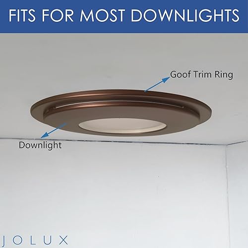 Miniatura 10 de Paquete de 4 anillos de plata mate para iluminación de lata empotrada de 56 pulgadas, plástico, diámetro exterior de 8.6 pulgadas, diámetro interior