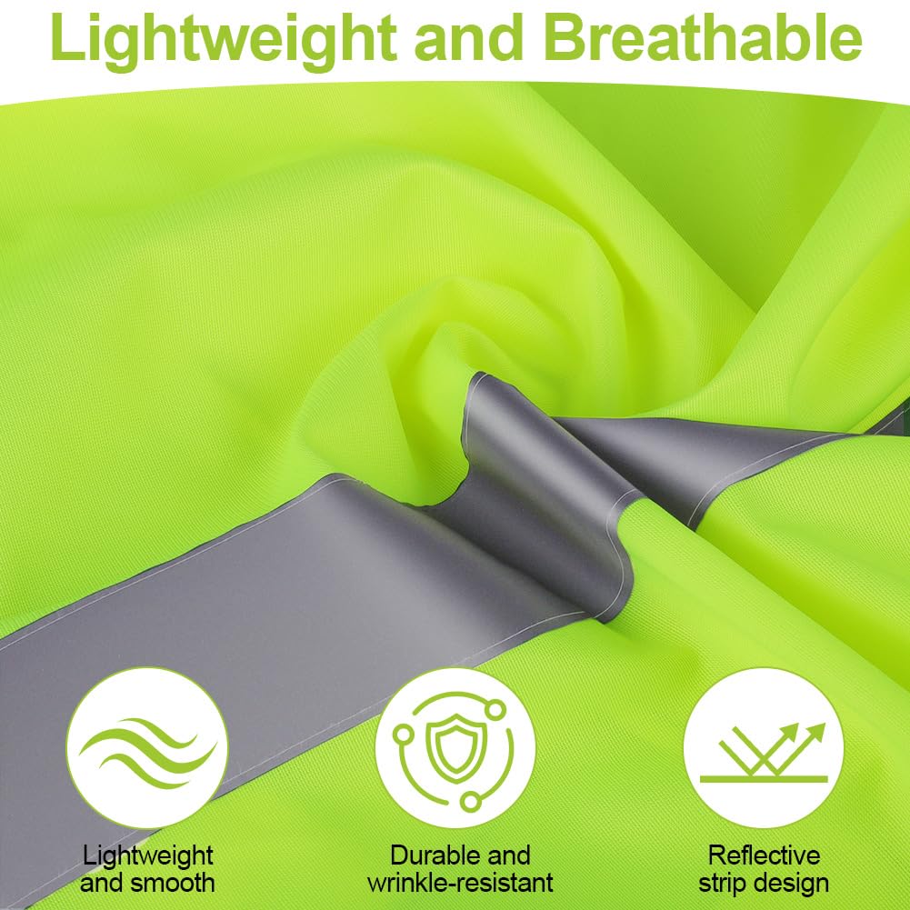 Chaleco de Seguridad Reflectante, Chaleco de Seguridad de Alta Visibilidad, Chaqueta de Chaleco Cremallera Brace Seguridad Teléfono Móvil Titular de Id de Bolsillo