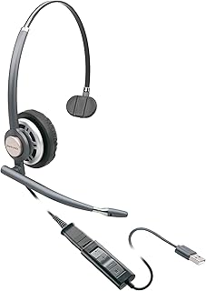 ITSPWR Bundle Plantronics® (Poly) Encore Pro 710 Monaural Style Headset for Office, with a Type-C 4-Port Hub, Conference Headset with Noise Cancelling Microphone, works with Teams, Zoom, Cisco and etc