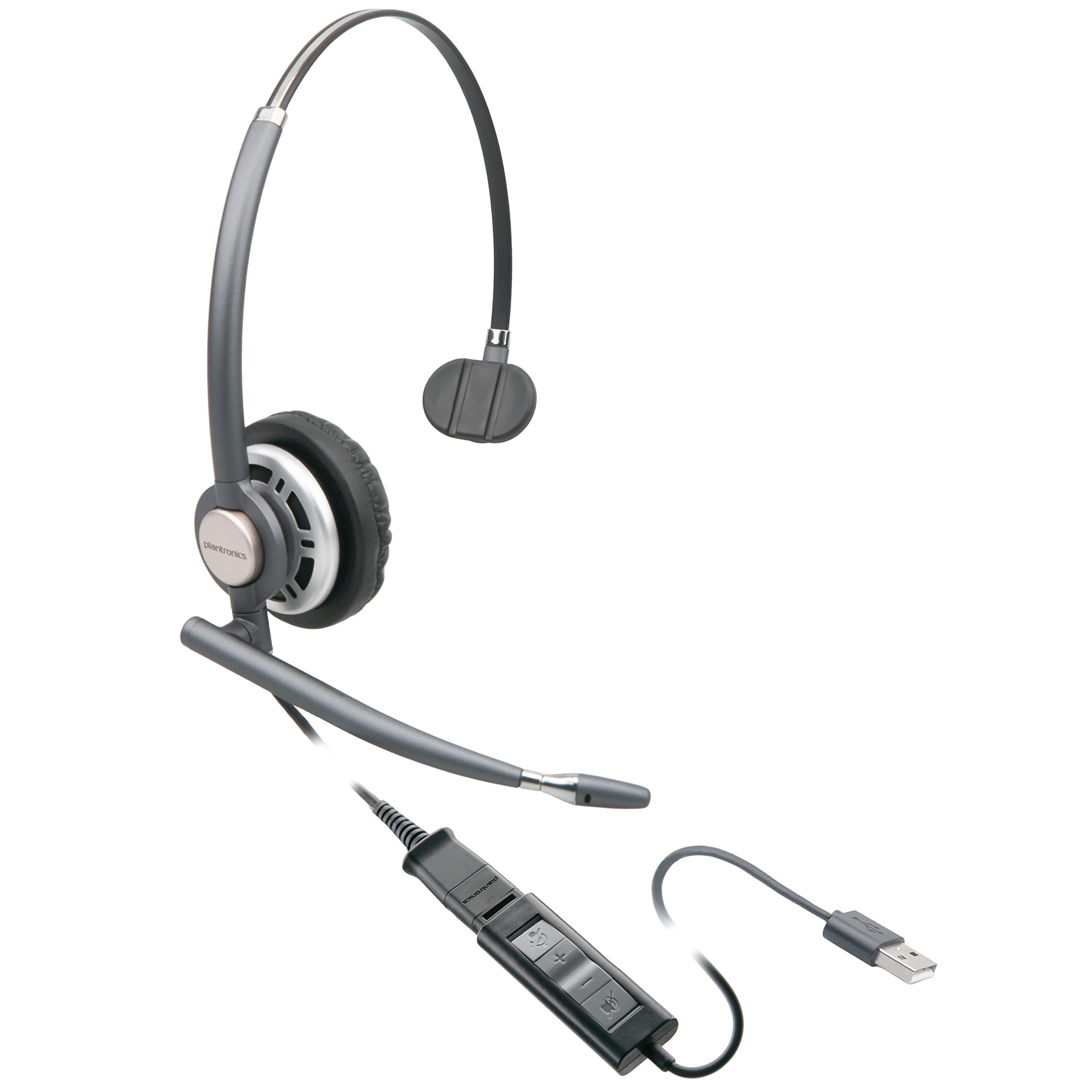 ITSPWRBundle Plantronics® (Poly) Encore Pro 710 Monaural Style Headset for Office, with a Type-C 4-Port Hub, Conference Headset with Noise Cancelling Microphone, works with Teams, Zoom, Cisco and etc