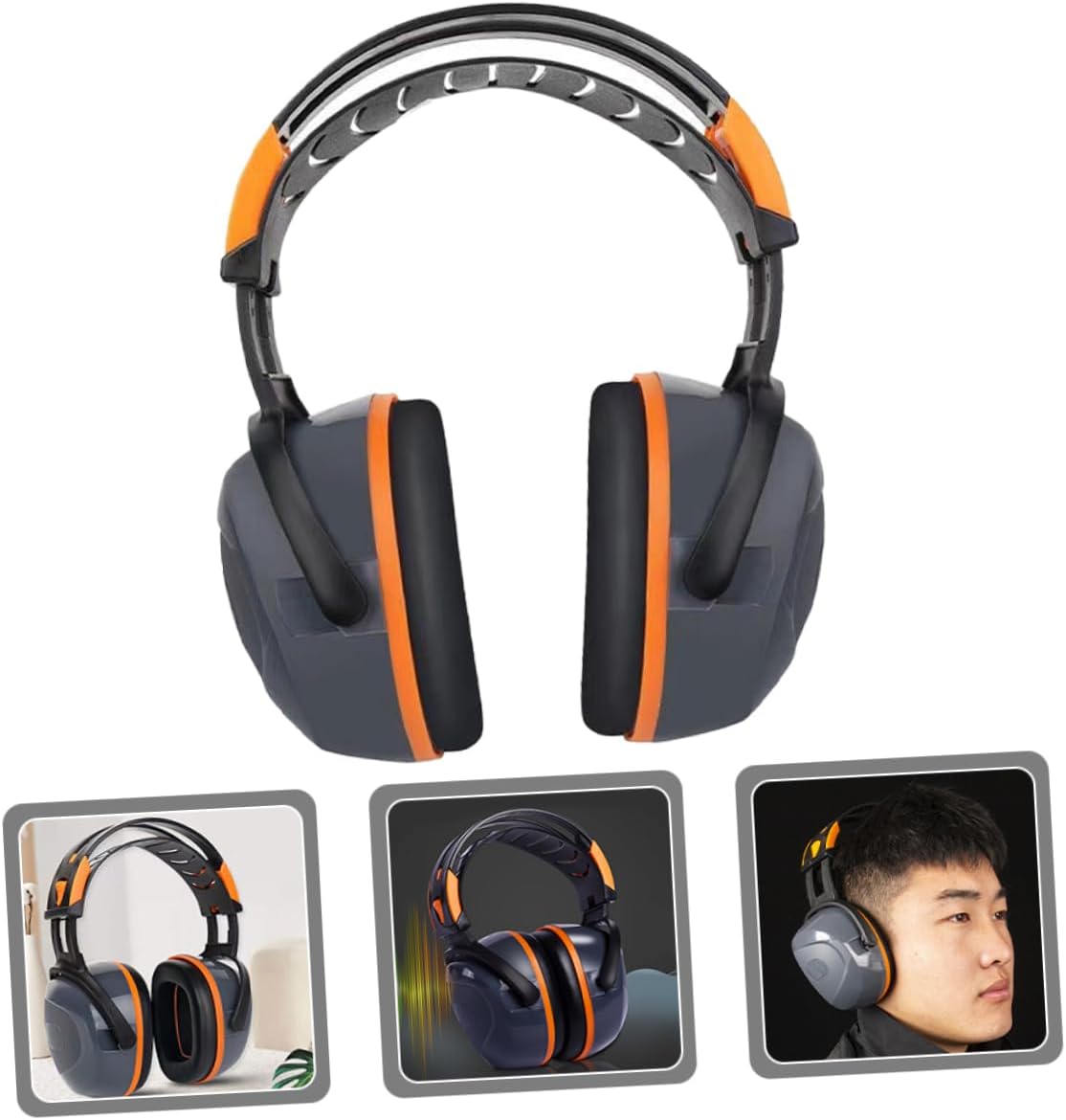 WOONEKY Soundproof Headphones Earmuffs for Adults Hearing Protection Earbuds for Work Construction Drum Practice Racing Outdoor Activities