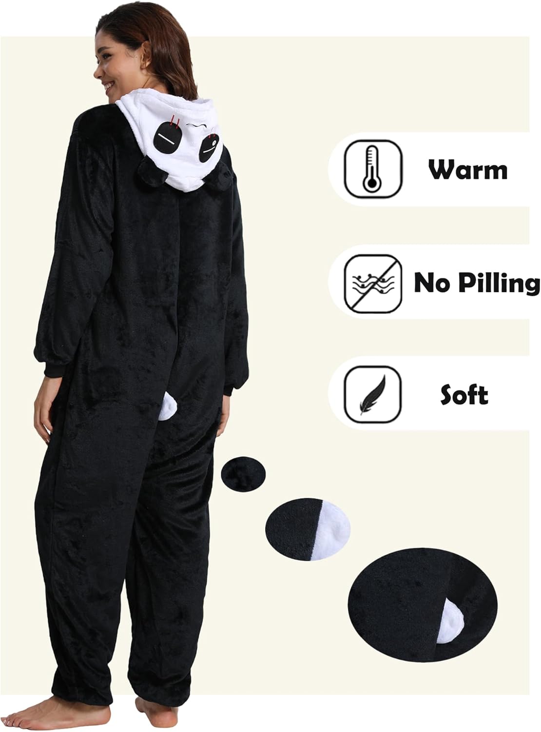 Unisex Adult Animal Onesie Pajamas, Men Women Flannel Halloween Cosplay Costume - Image 5