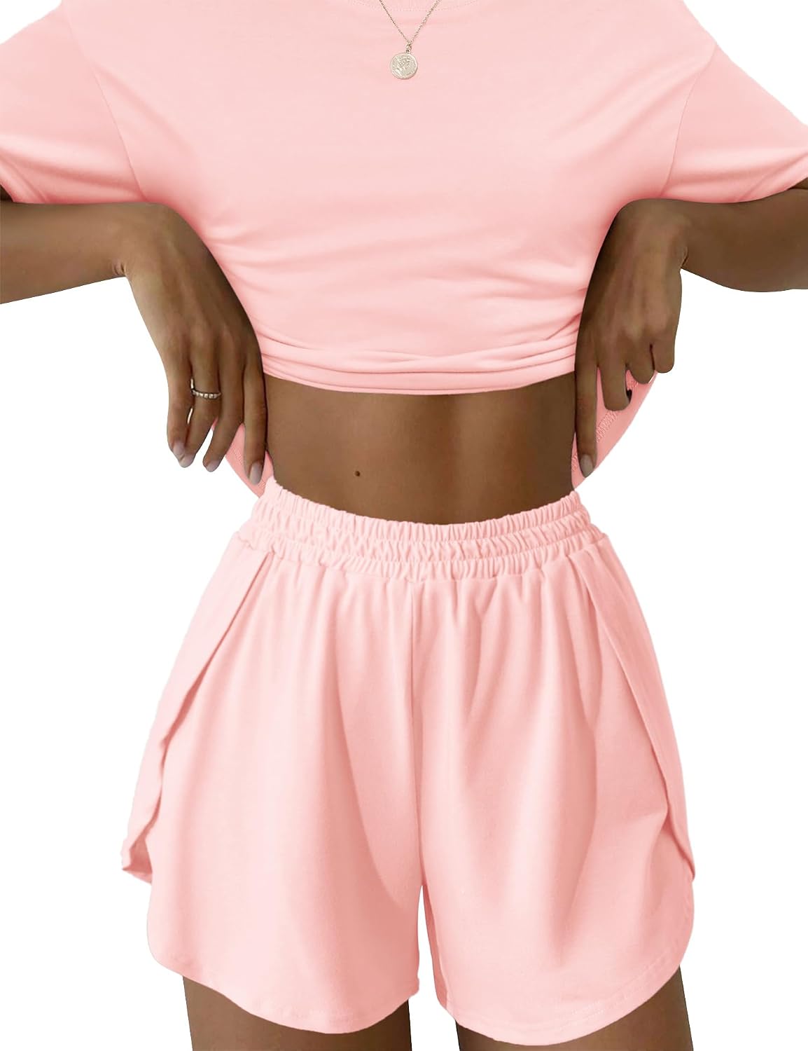Kistore Summer 2 Piece Pajamas Sets Short Sleeve Sleepwear Pjs Lounge Split Short Sets