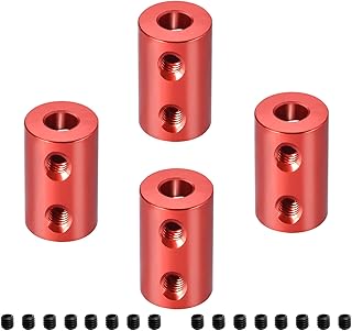 Aopin 6mm to 6mm Red Rigid Couplings Set Shaft Stepper Motor, Length 20mm / 0.79" Motor Coupler Connector Rigid with Screw for 3D Printer, RC Robot, Car Model Shaft, CNC Machine, DIY Encoder 4 Pcs