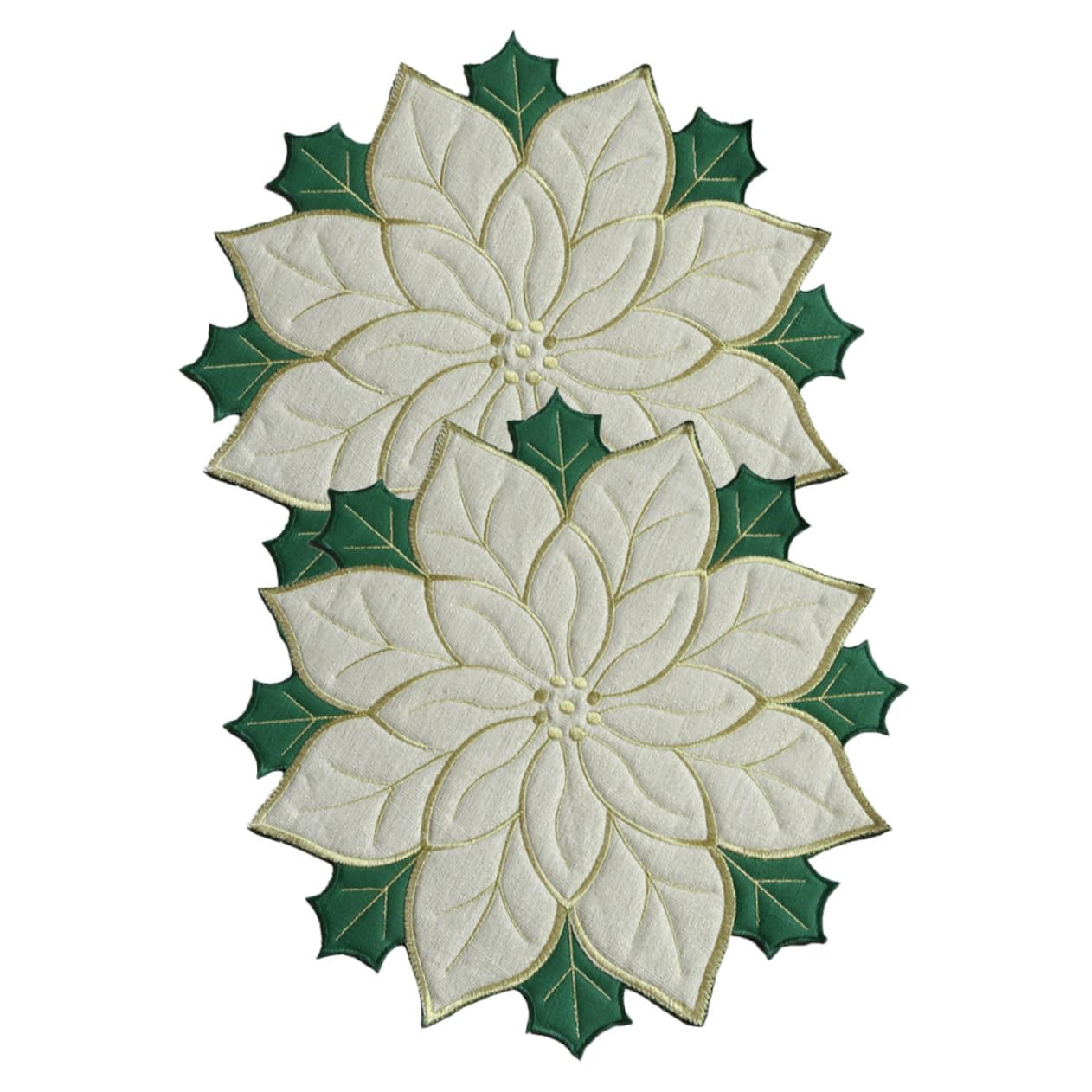 Feuille d'ilex chinois set de table et serviettes de table bleu Magiclulu, lot de 3 ensembles
