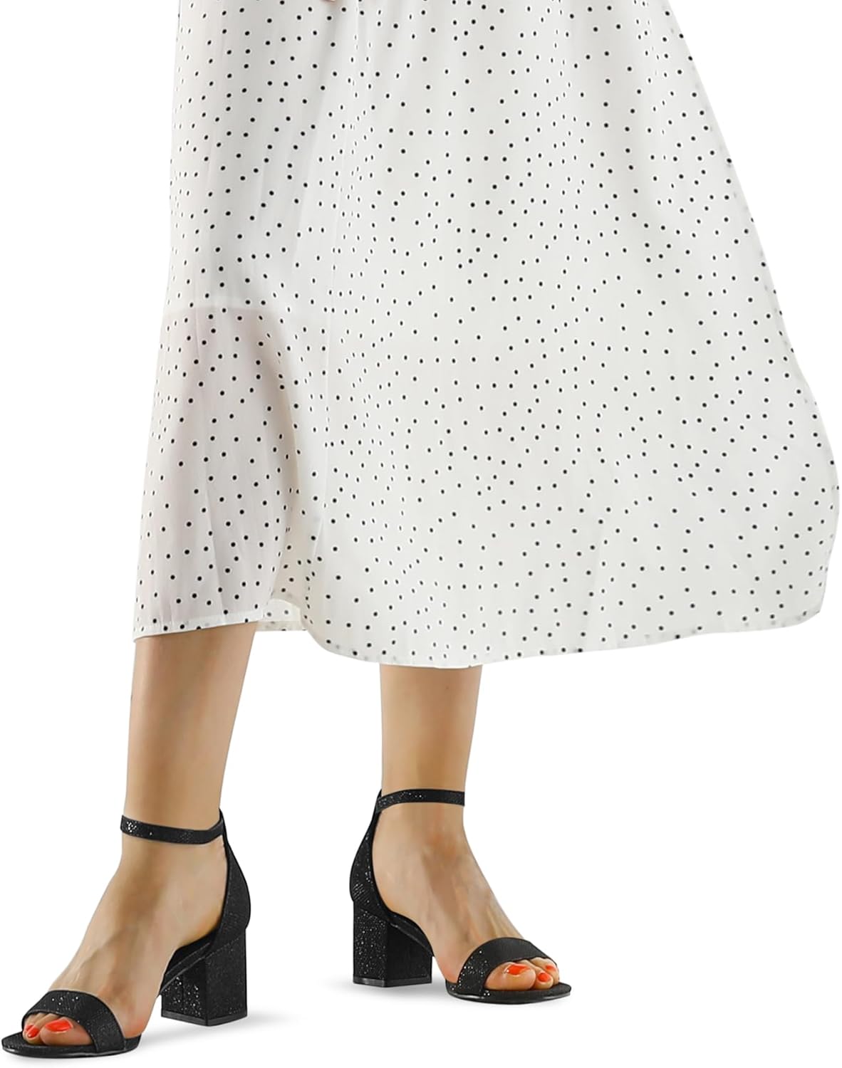 mysoft Women's Chunky Low Heels Open Toe Block Heeled Dress Ankle Strap Pump Wedding Sandals - Image 2