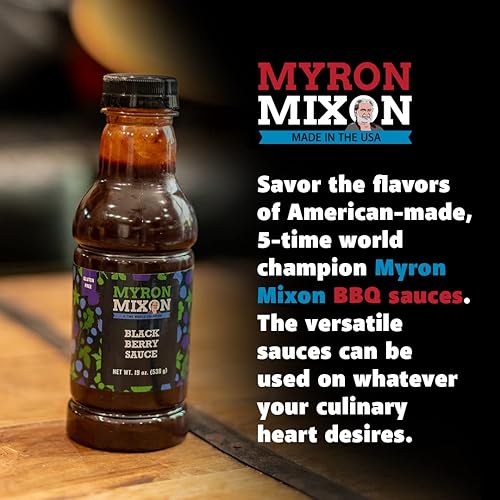 Miniatura 2 de Myron Mixon Salsa BBQ  Dulce picante  Receta Champion Pitmaster  Salsas para barbacoa sin gluten, sin MSG, fabricada en Estados Unidos  Botella de