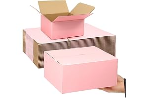 Pink Shipping Boxes Medium 8x8x4 Inches for Effortless Mailing & Small Business Packing