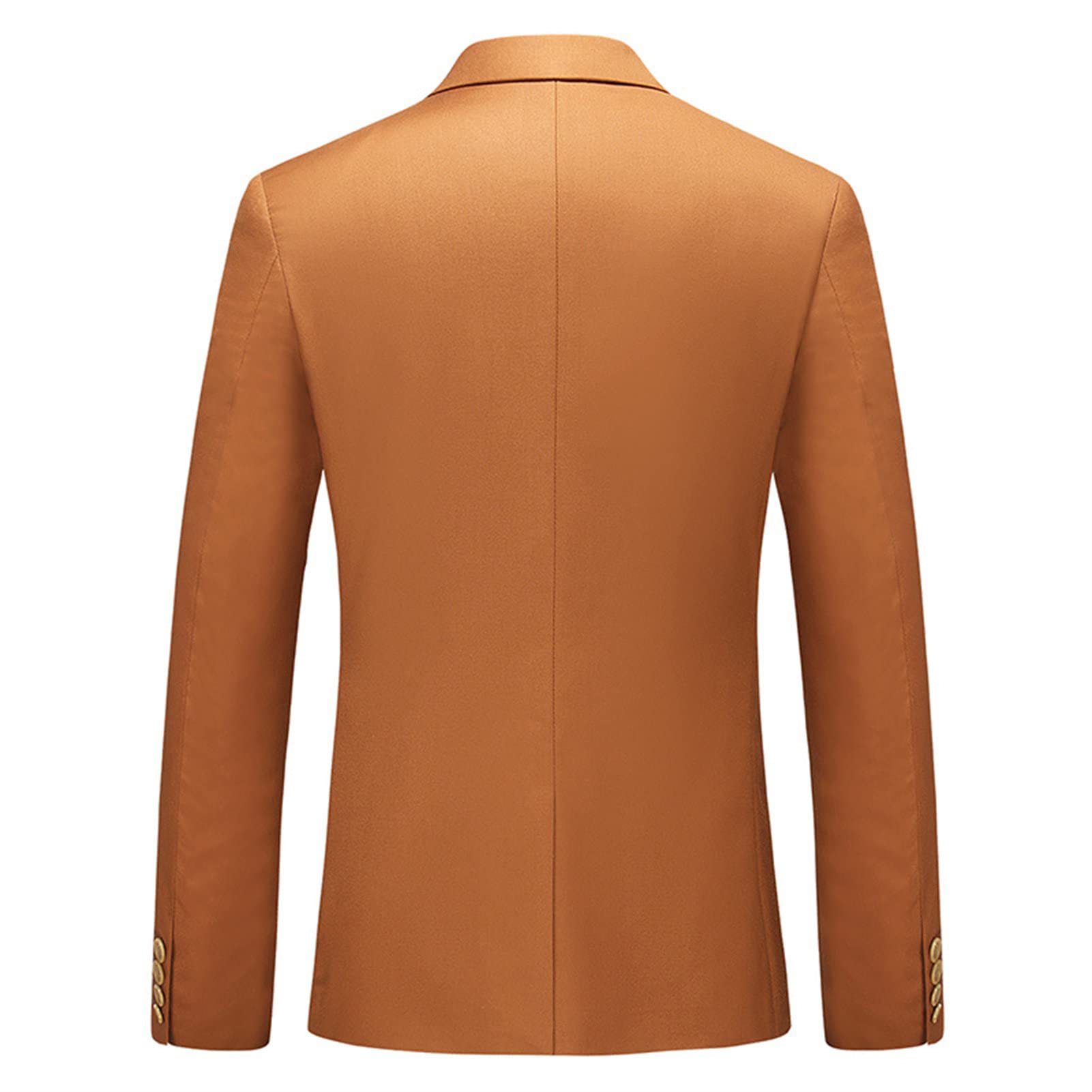 Men's Slim Fit Double Breasted Jacket Slim Fit Business Daily Prom Blazer Peak Lapel Groom Wedding Party Suit Coat (Caramel,3X-Large)