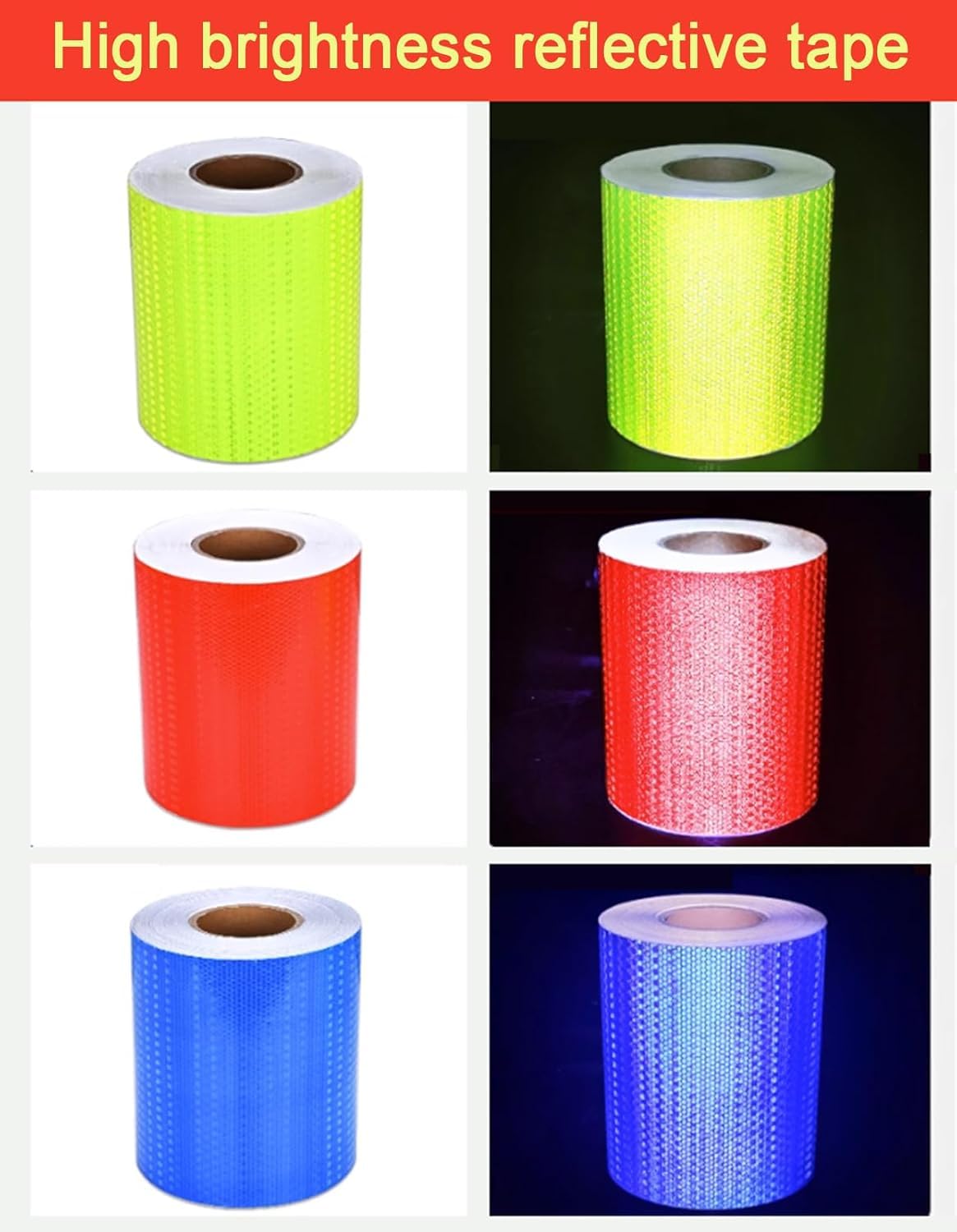 Taśma odblaskowa bezpieczeństwa Samoprzylepna Taśma Odblaskowa Wielokolorowa 20cm x 45m(Oranje)