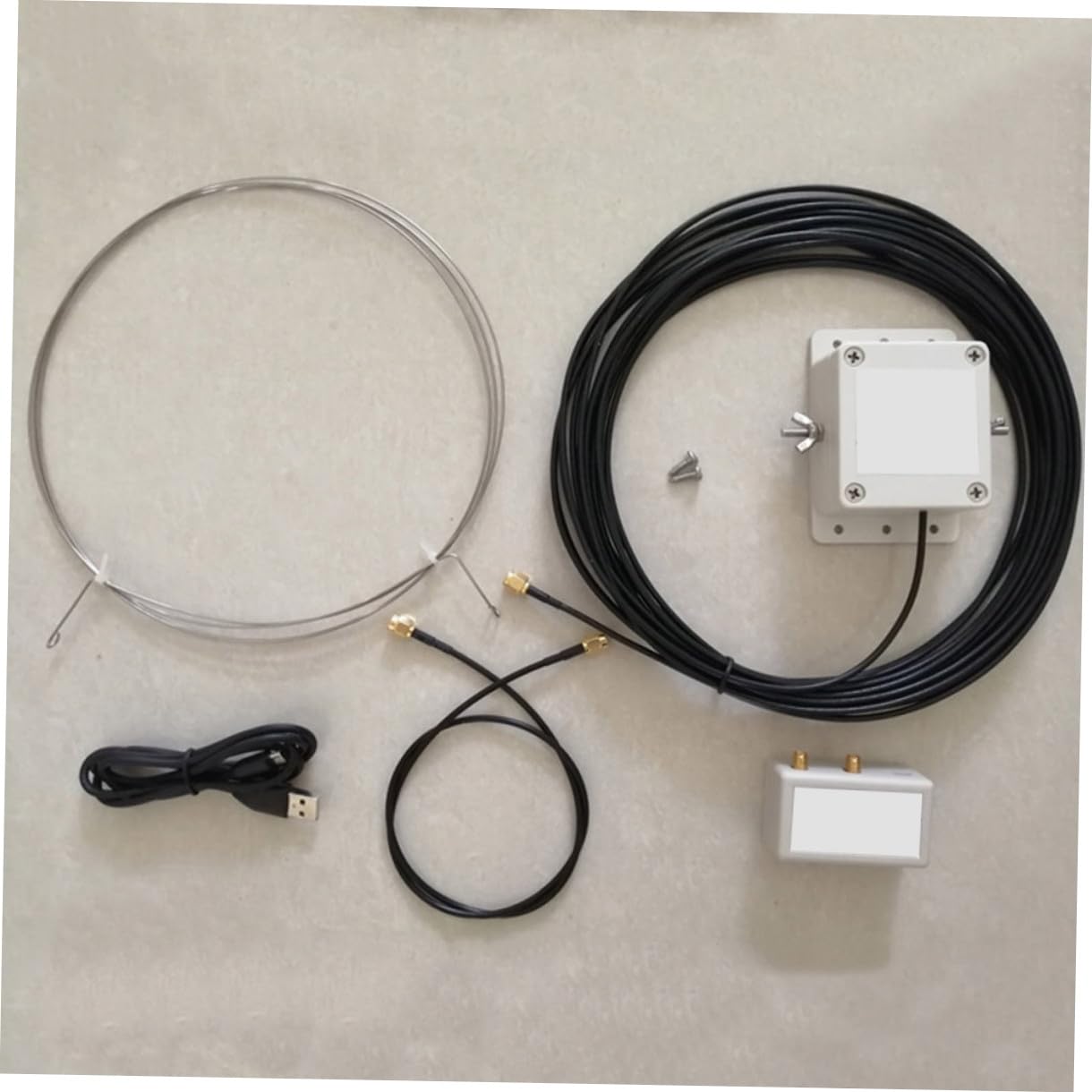 Artibetter Antenne Boucle Active Faible Bruit USB Antenne Réception Moyenne Et Ondes Courtes avec Anneau Inoxydable Installation Facile Balcon Toit