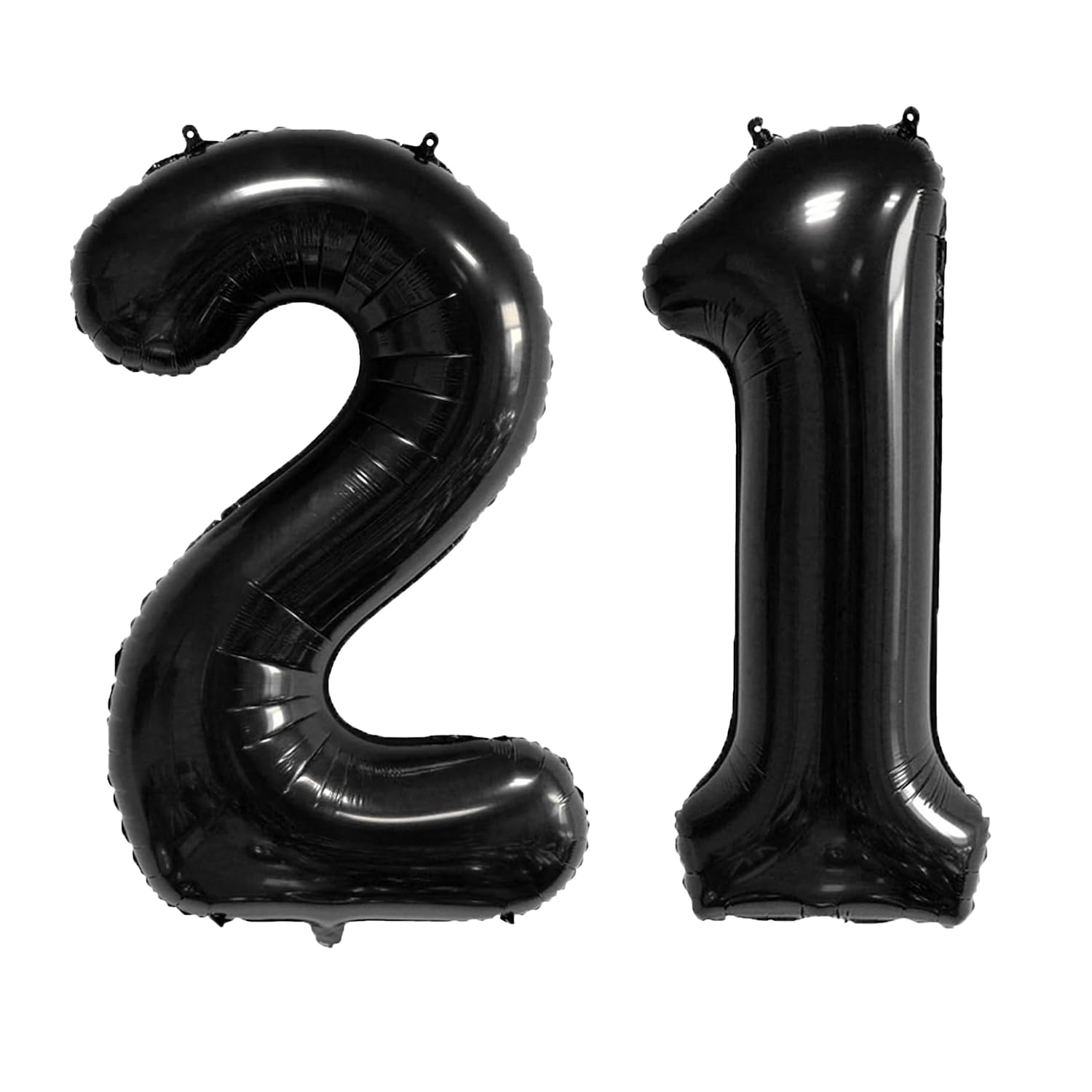 40 Inch Number Balloons 12/21 Black Big Giant Jumbo Number Foil Mylar Balloons for 12th/21th Birthday Party Supplies Anniversary Events Decorations(