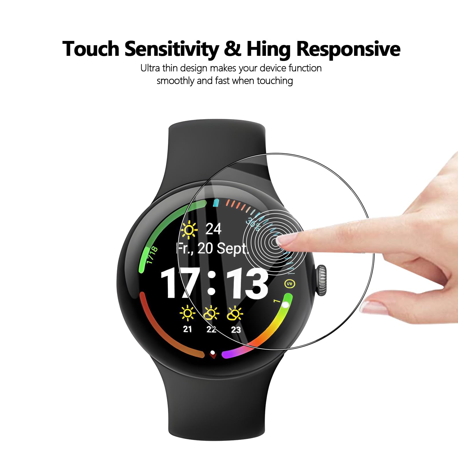 PHONILLICO Vetro temperato compatibile per Garmin Instinct 2 [Set di 2] Pellicola proteggi schermo per orologio anti graffio