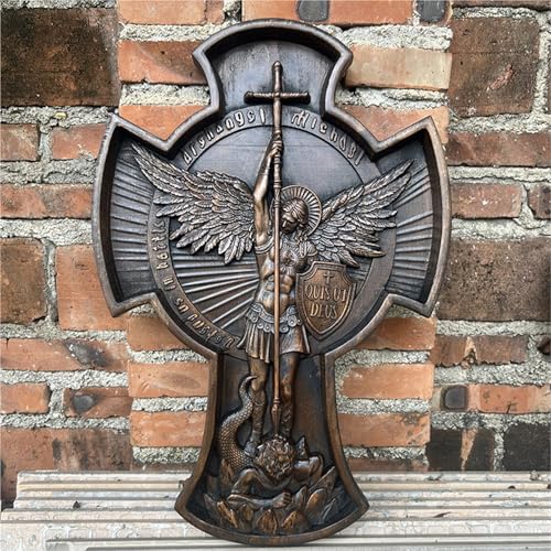 Cruz de madera tallada con versículos bíblicos de estilo vintage para pared 2