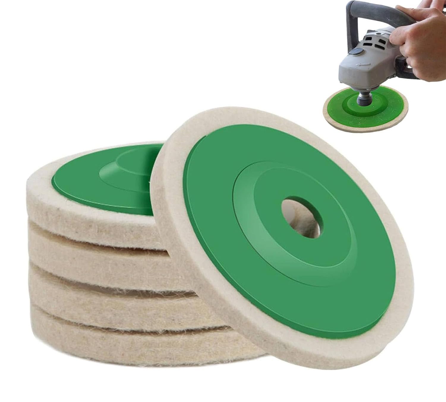 Grindshine Pro Polishing Pads - 4 Inch Wool Felt Buffing Wheels For Angle Grinder Metal & Stainless