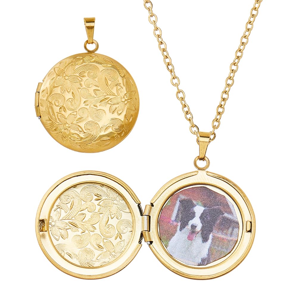 TOFBS Gepersonaliseerde foto afbeelding medaillon aandenken hanger ronde bloem medaillon ketting waarin een foto kan gedragen worden aangepaste ketting geschenken voor vrouwen moeder vriendin vrouw