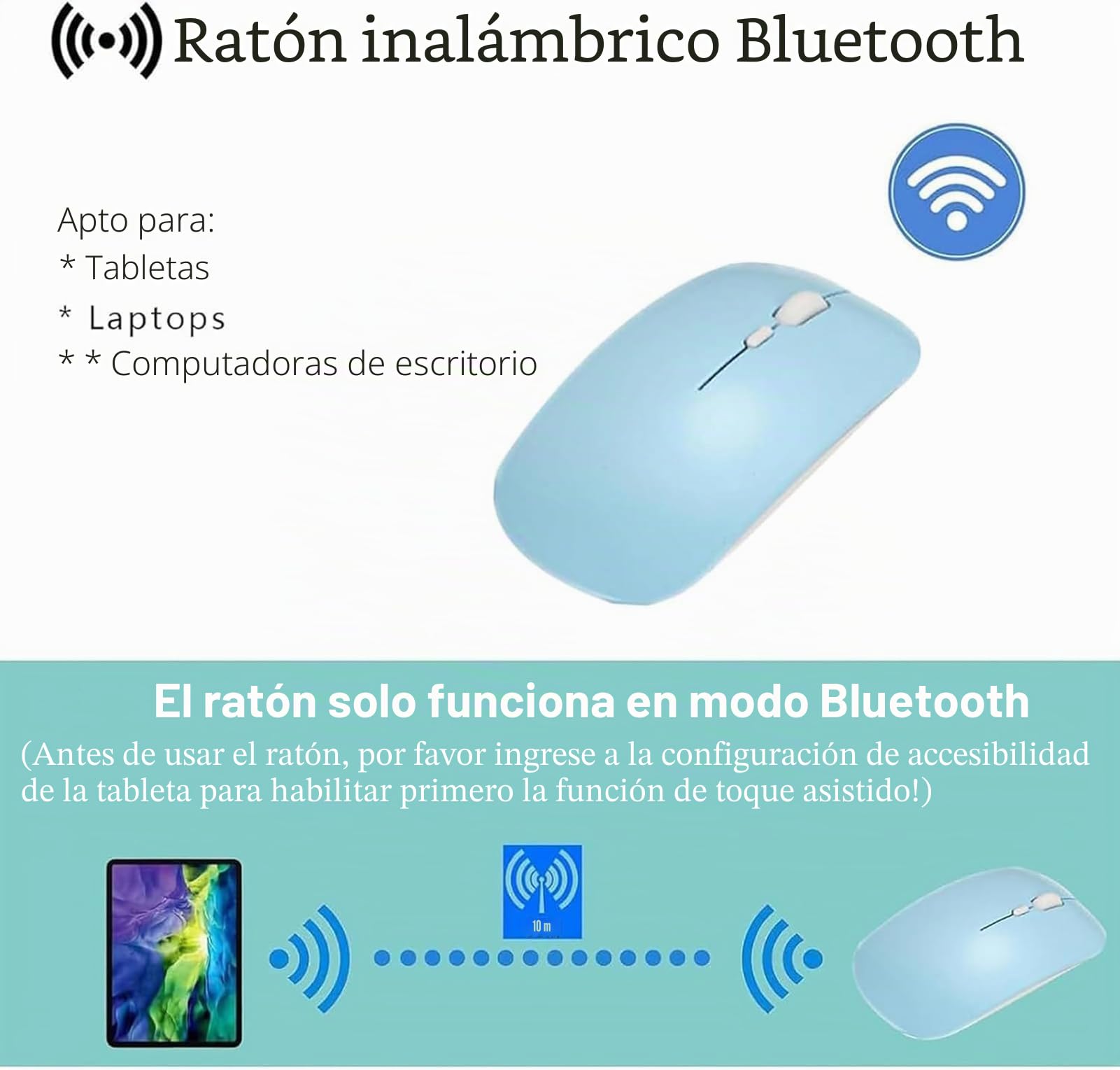 Funda con Teclado para iPad Mini 6.ª Generación 8,3 Pulgadas 2021, Teclas Redondas, QWERTY Español Ñ Teclado Inalámbrico Bluetooth Desmontable con Trackpad, Ratón y Ranura para Lápiz, Negro