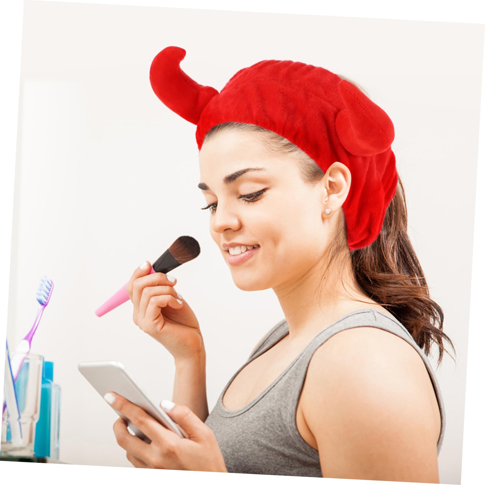 PACKOVE 2pezzi Fascia Per in Peluche Di Corno Per Per Spa Trucco e Cura Della Tessuto Delicato Resistente e Confortevole Adatto Diverse Attività Come Lavaggio Del Viso e Yoga