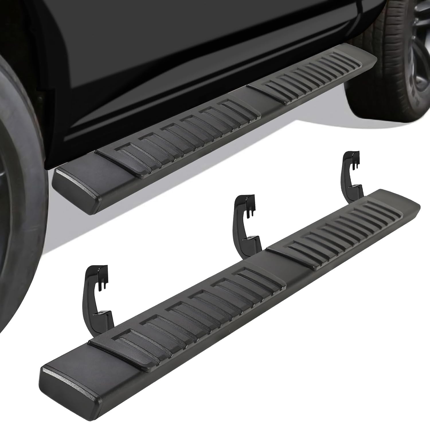 6.5" Running Boards for 2007-2018 Chevy Silverado/GMC Sierra 1500, 2007-2019 2500HD 3500HD Crew Cab (4 Full-Size Doors) - Side Steps Bars for Truck