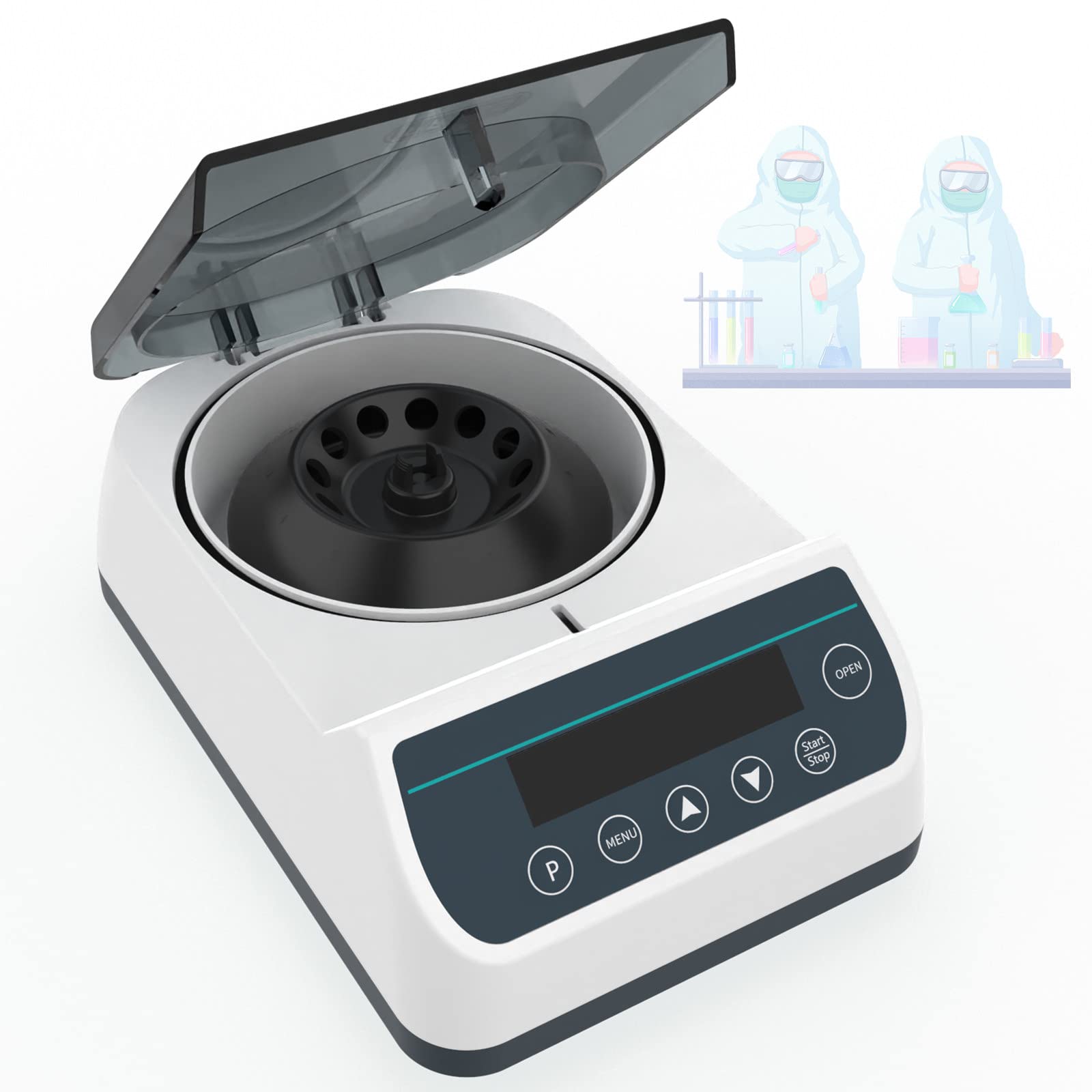 Centrífuga, 13000 RPM, mesa digital para separación de muestras y análisis cualitativo