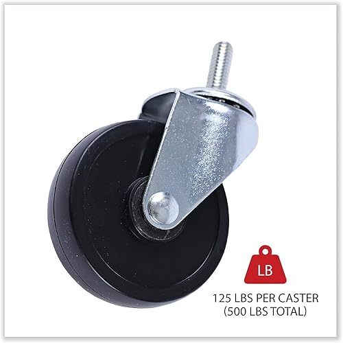 Miniatura 2 de Alera SW790004 Ruedas opcionales para estanterías de alambre, 125 librasrueda, negro, 4juego