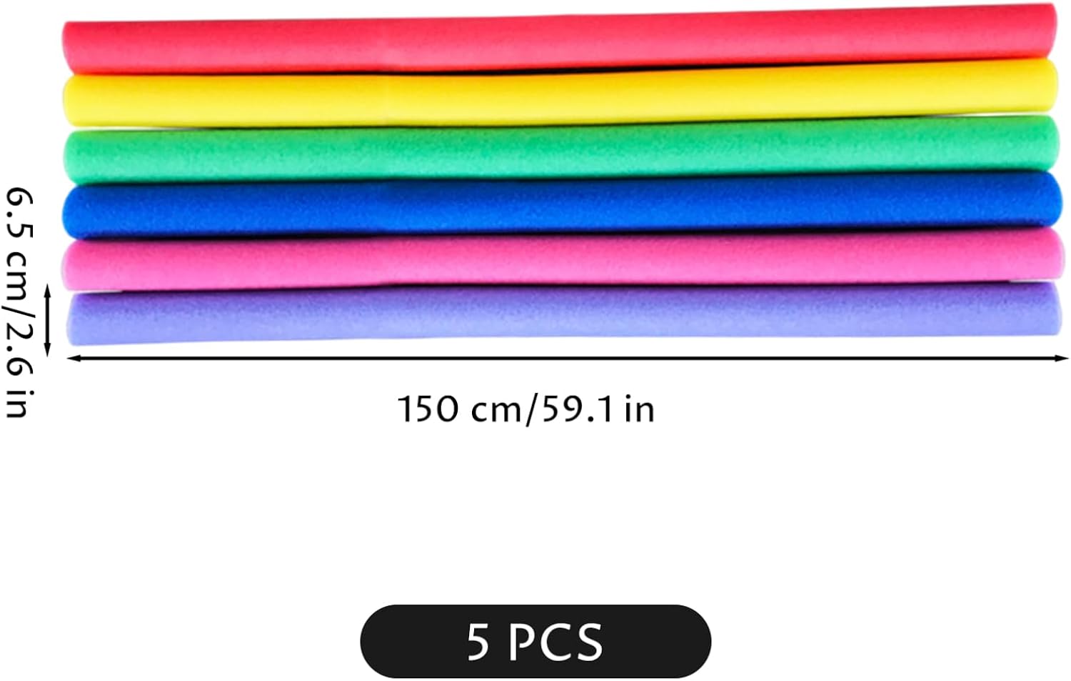Pool Noodles 6 Pack Colorful Swimming Noodles 59 Inch Long Hollow Core Foam Floats for Pool Lake Water Fun Exercise & DIY Crafts