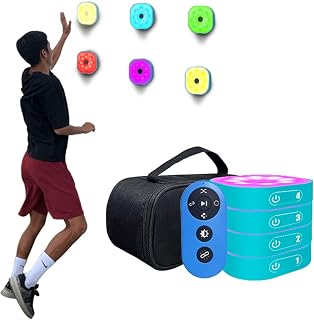 Reaction Training Lights with Remote Control, 4 Modes for Speed Agility and Hand Eye Coordination, USB Rechargeable Portable Sports Equipment for Basketball Football Boxing,4-Light Version