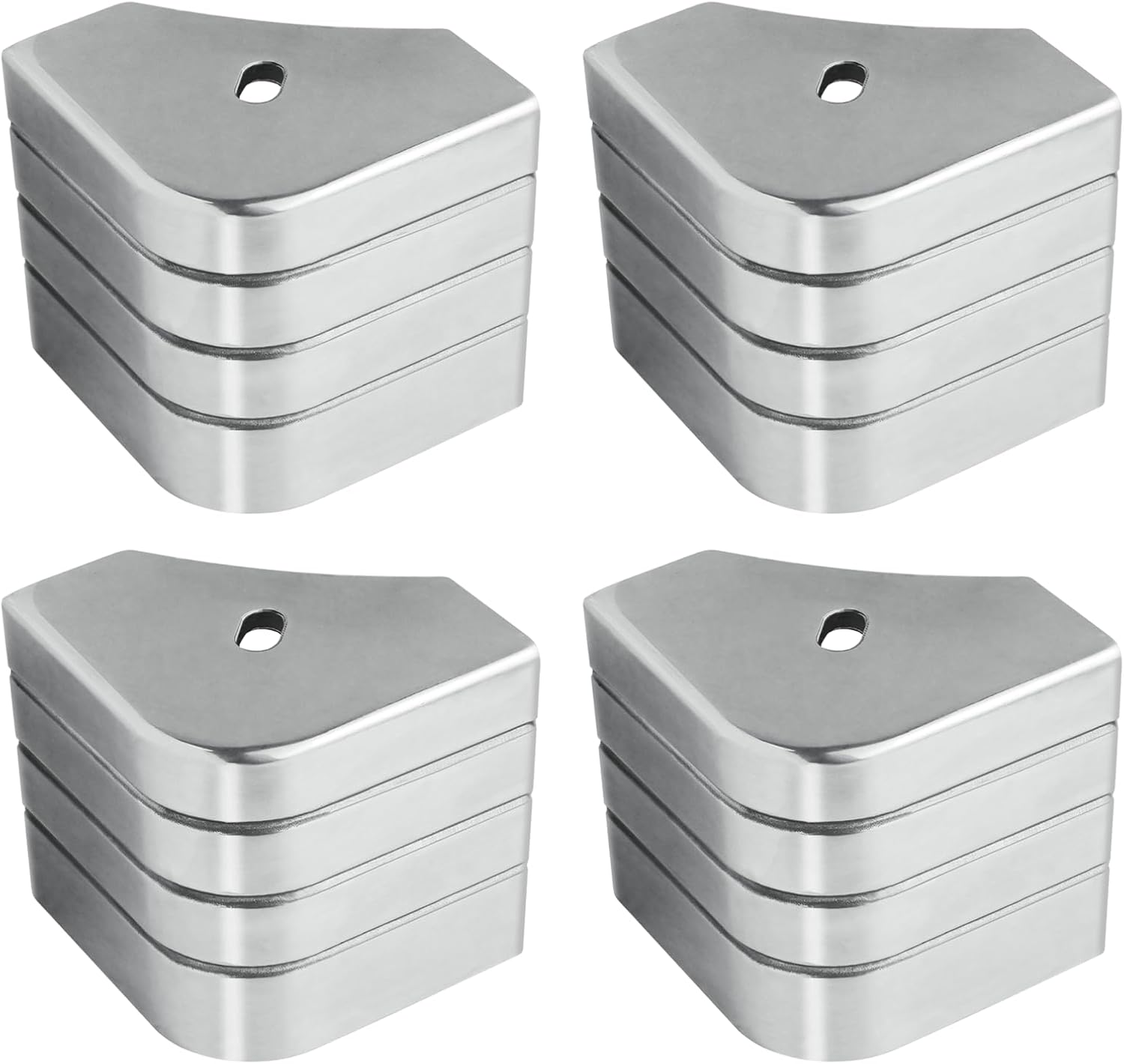 4 Pack Crest Style Corner Cap Casting Pontoon Aluminum Deck Corner # Crest PA，Suitable for 90 Rounded Corner, not 90 Right Angles.Height: 3-1/8" to 3-3/16" Top: 3-1/8" to 3-3/16"