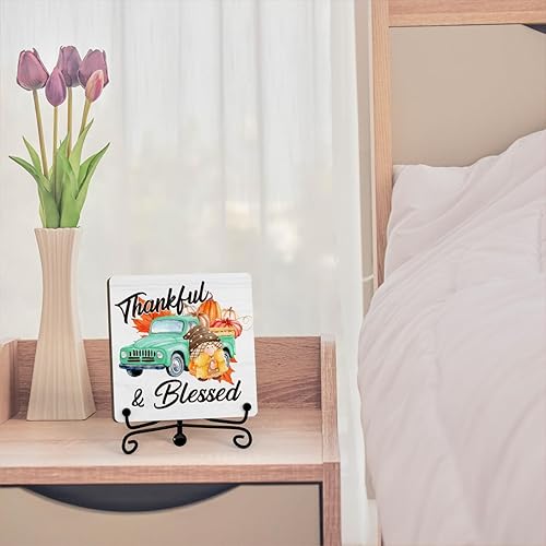 Miniatura 4 de Decoraciones de Acción de Gracias para oficina en casa, decoración de mesa de Acción de Gracias, decoraciones de otoño para el hogar, letrero de