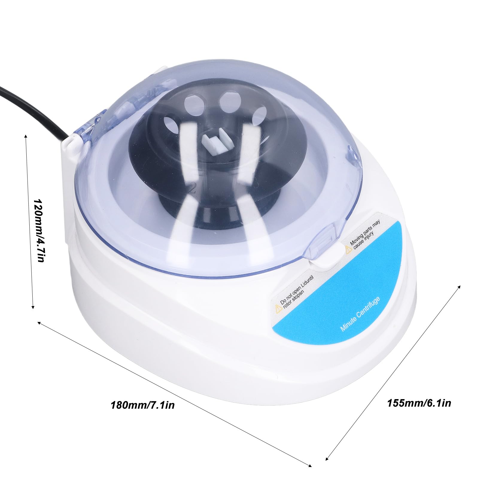 Mini Centrifuga Laboratorio Portatile 4000 RPM 810xg Basso Rumore Adatta Provette 5/4/2/1,5/0,5/0,2ml per Laboratorio Biomedico Clinico e Ricerca