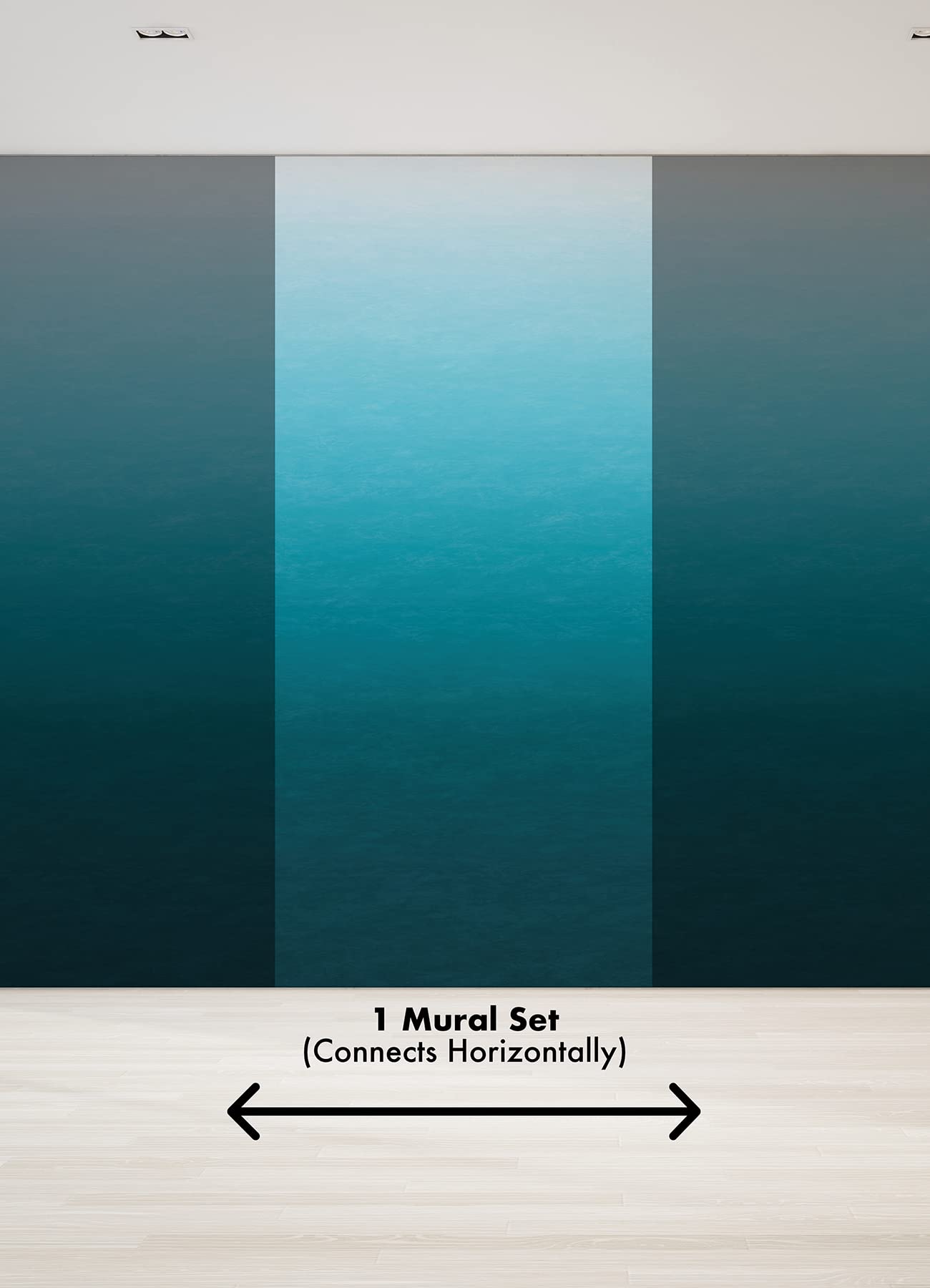 A-Street Prints Caribbean Sea Teal Blue Ombre Wall Mural, 68.6 x 134.6 cm - Image 3