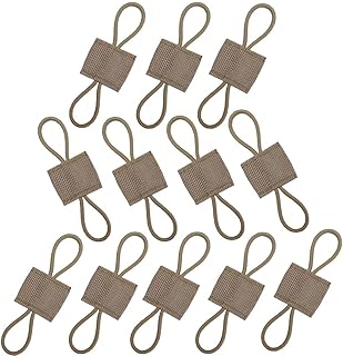 Pack of 12 Tactical Binding Retainer, Tactical Gear Holder Clip MOLLE Webbing Retainer Elastic Binding Ribbon Buckle for Tactical Vests Backpacks Bags or Molle Bags (Khaqi) - HDHYK